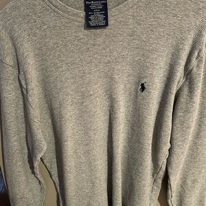 Polo Ralph Lauren Light Gray Waffle Knit Top